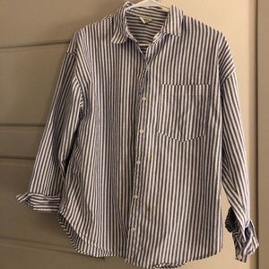 Blue & White Striped Button Down Shirt